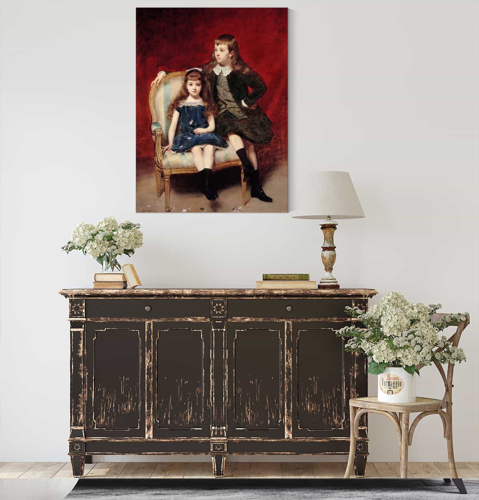 Portrait De Marguerite Et Robert De Broglie by Carolus Duran