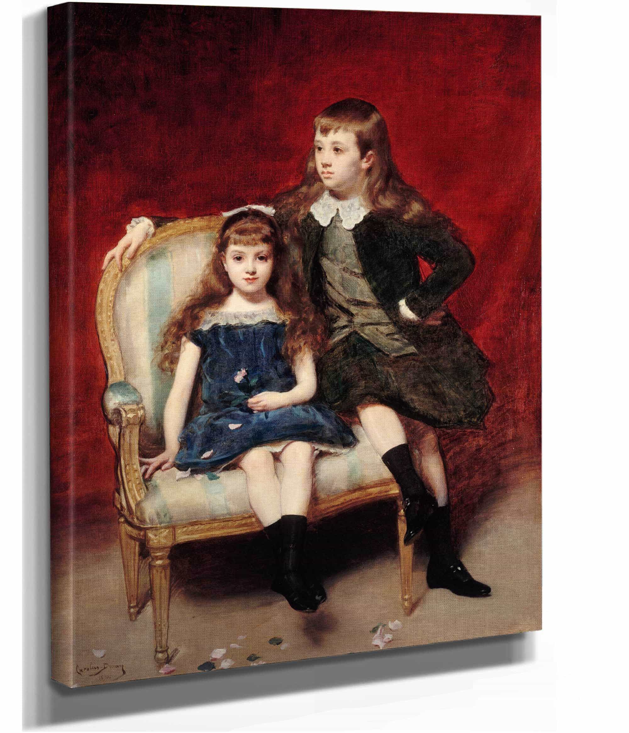 Portrait De Marguerite Et Robert De Broglie by Carolus Duran
