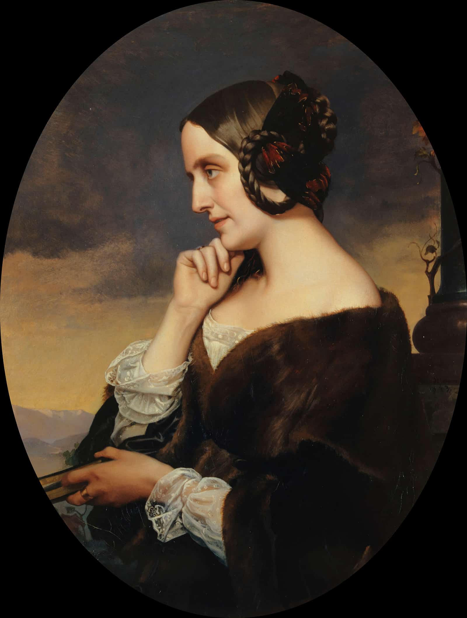Portrait De Marie De Flavigny Comtesse Dagoult  by Henri Lehmann