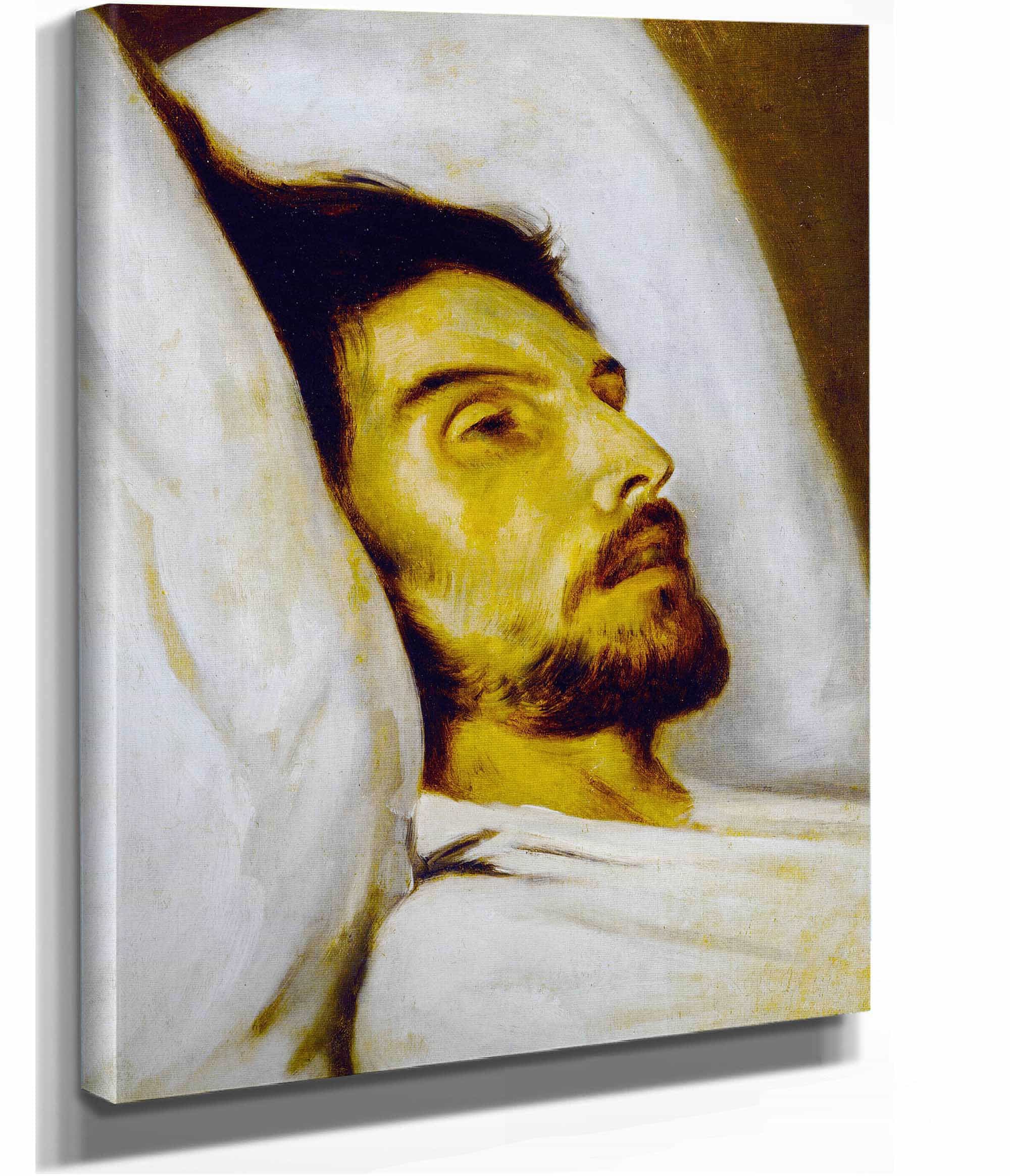 Portrait Dhomme Sur Son Lit De Mort Autrefois Dit Armand Carrel by Paul Delaroche