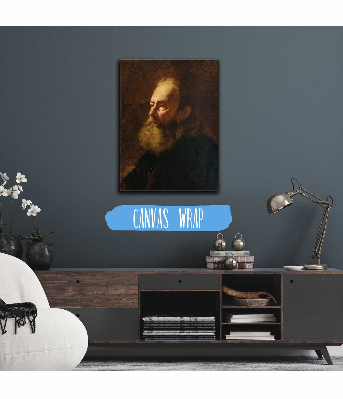 Portrait Of A Bearded Man Bust Length by William Etty