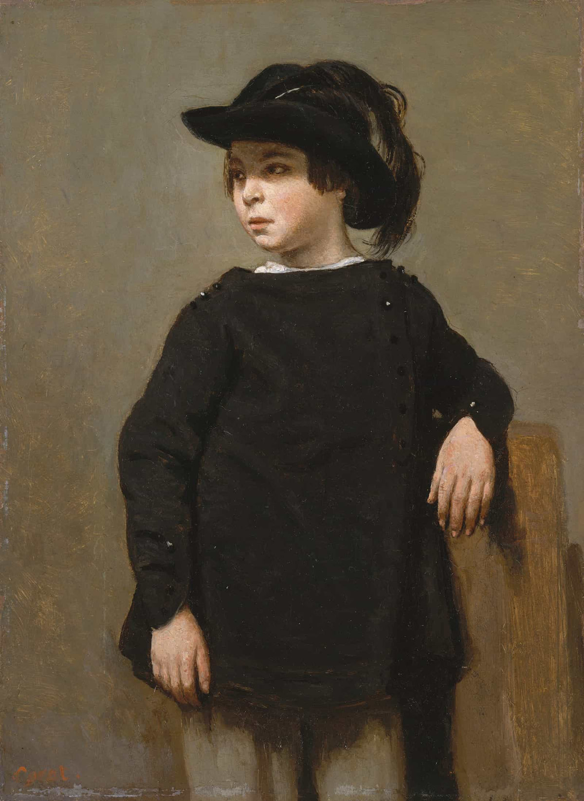 Portrait Of A Child by Jean Baptiste Camille Corot
