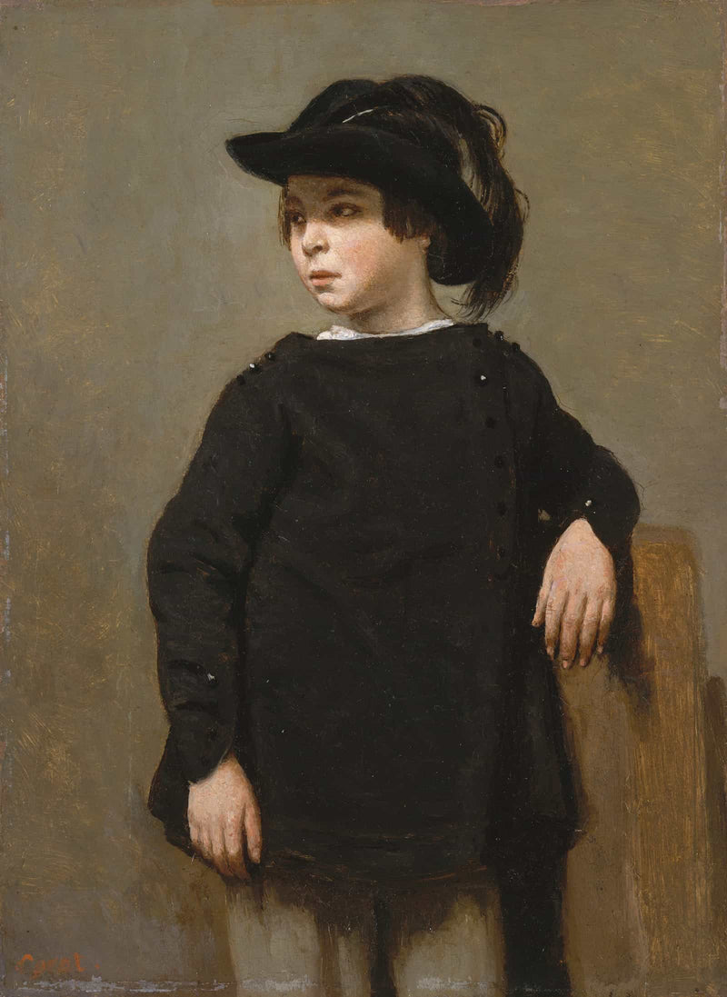 Portrait Of A Child by Jean Baptiste Camille Corot