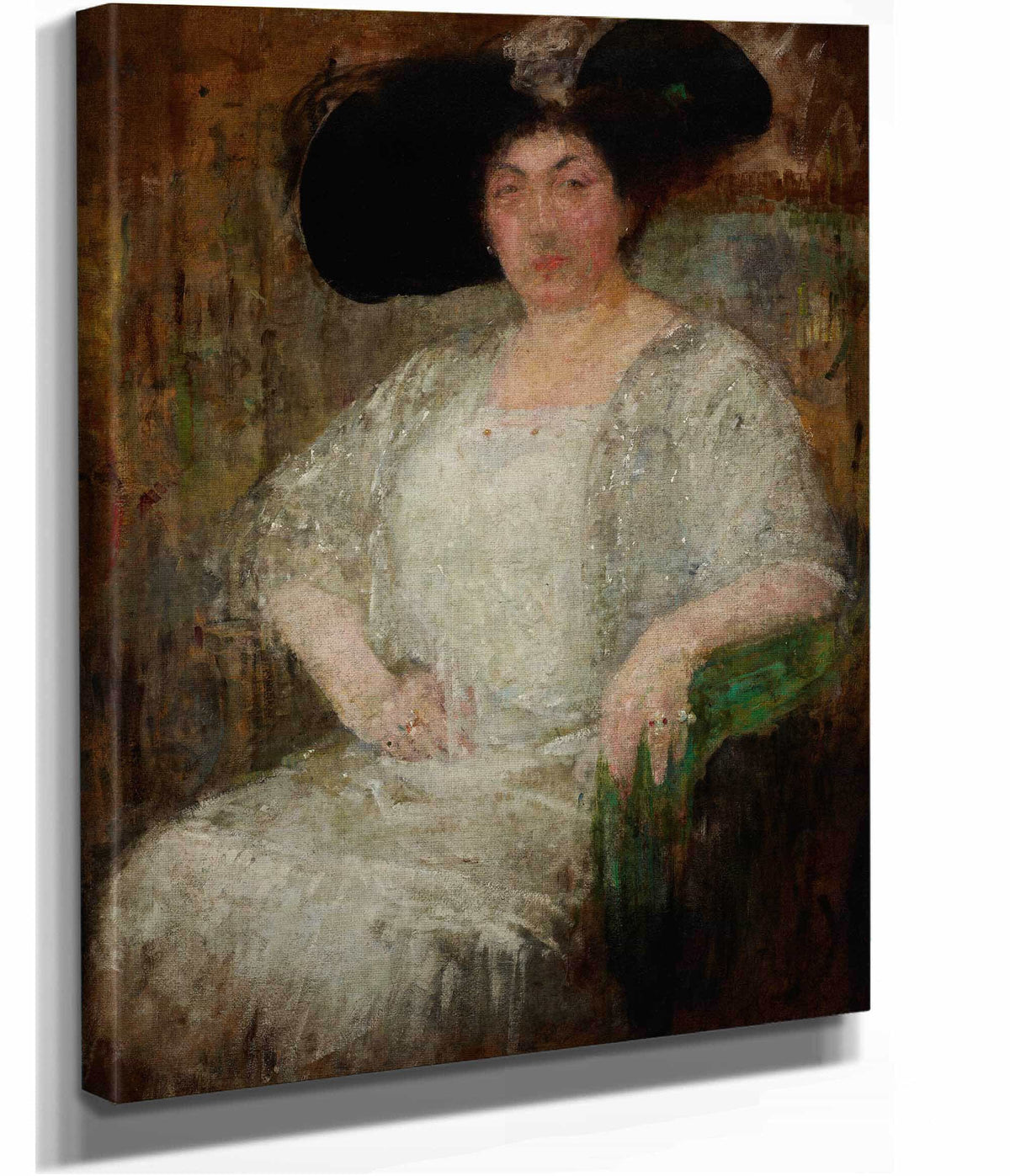 Portrait Of A French Lady Writer Gabrielle Reval by Olga Boznanska