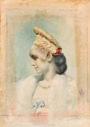 Portrait Of A Girl Wearing A Kokoshnik In Profile by Leon Bakst