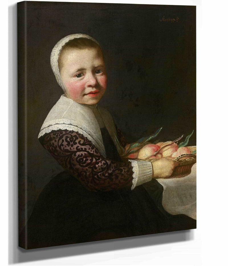 Portrait Of A Girl With Peaches by Aelbert Cuyp