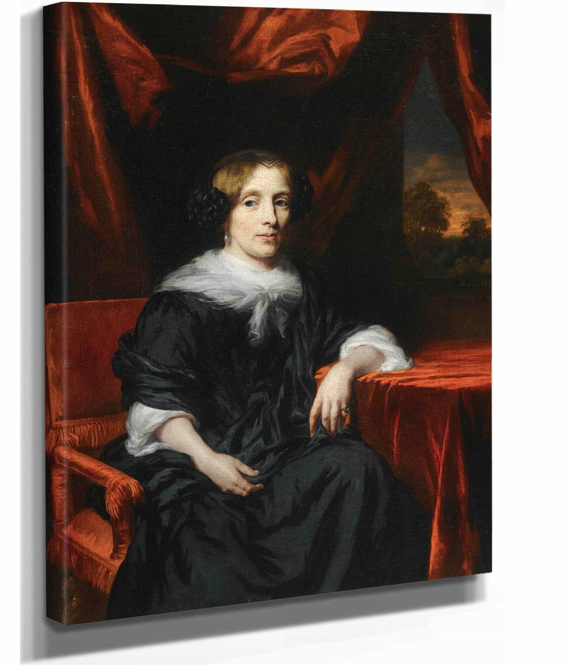 Portrait Of A Lady In Black Dress by Nicolaes Maes