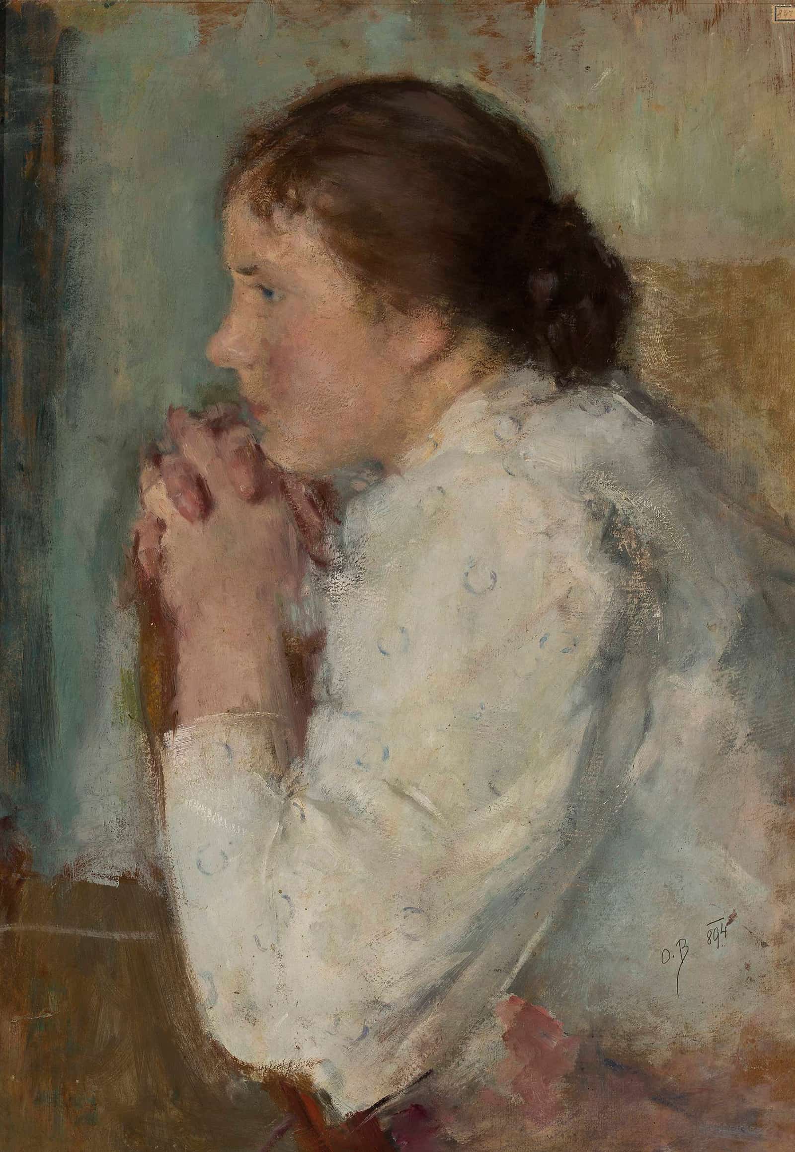 Portrait Of A Lady In Profile by Olga Boznanska
