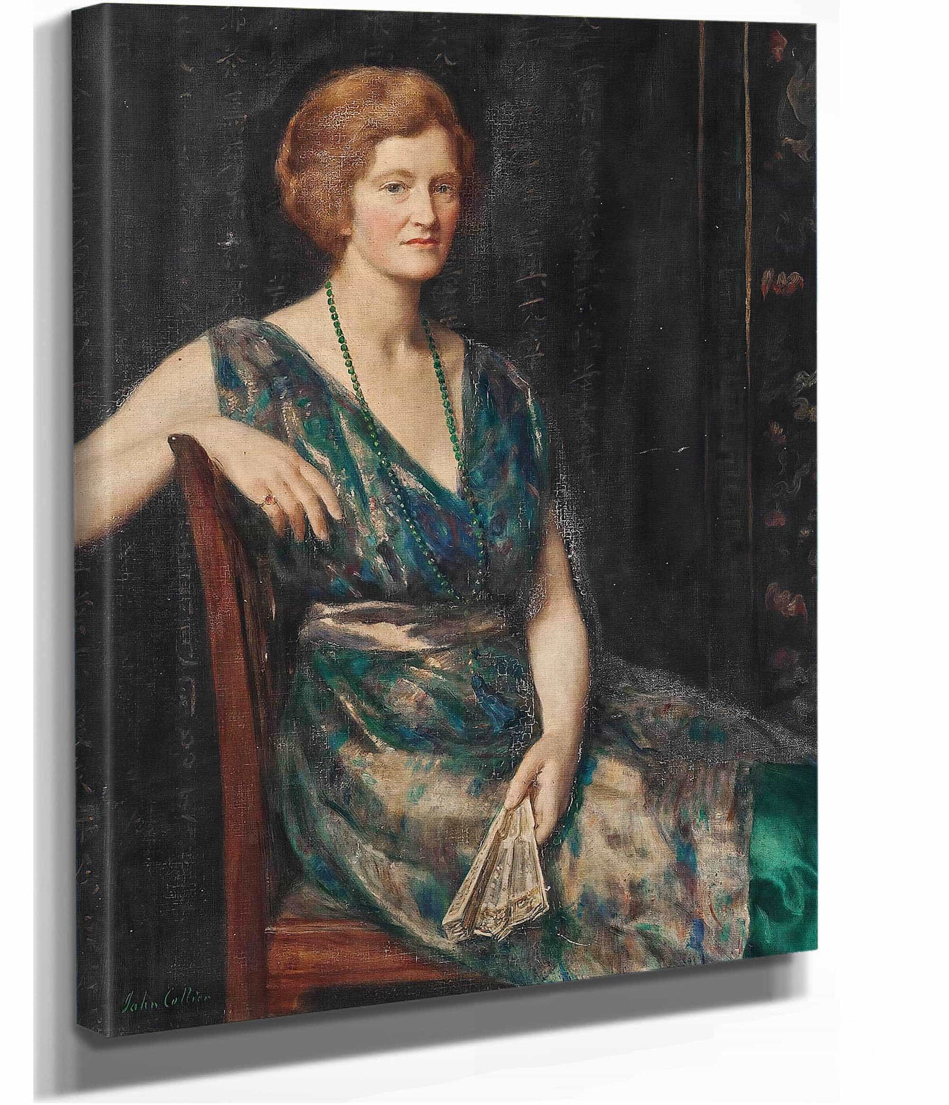 Portrait Of A Lady Thought To Be Mrs Geoffrey Pynam Of Guildford by John Collier