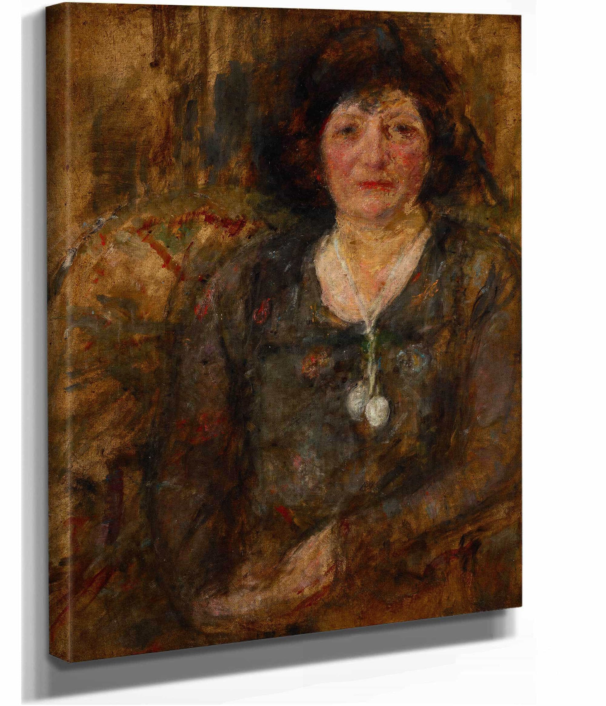 Portrait Of A Lady With A Necklace by Olga Boznanska