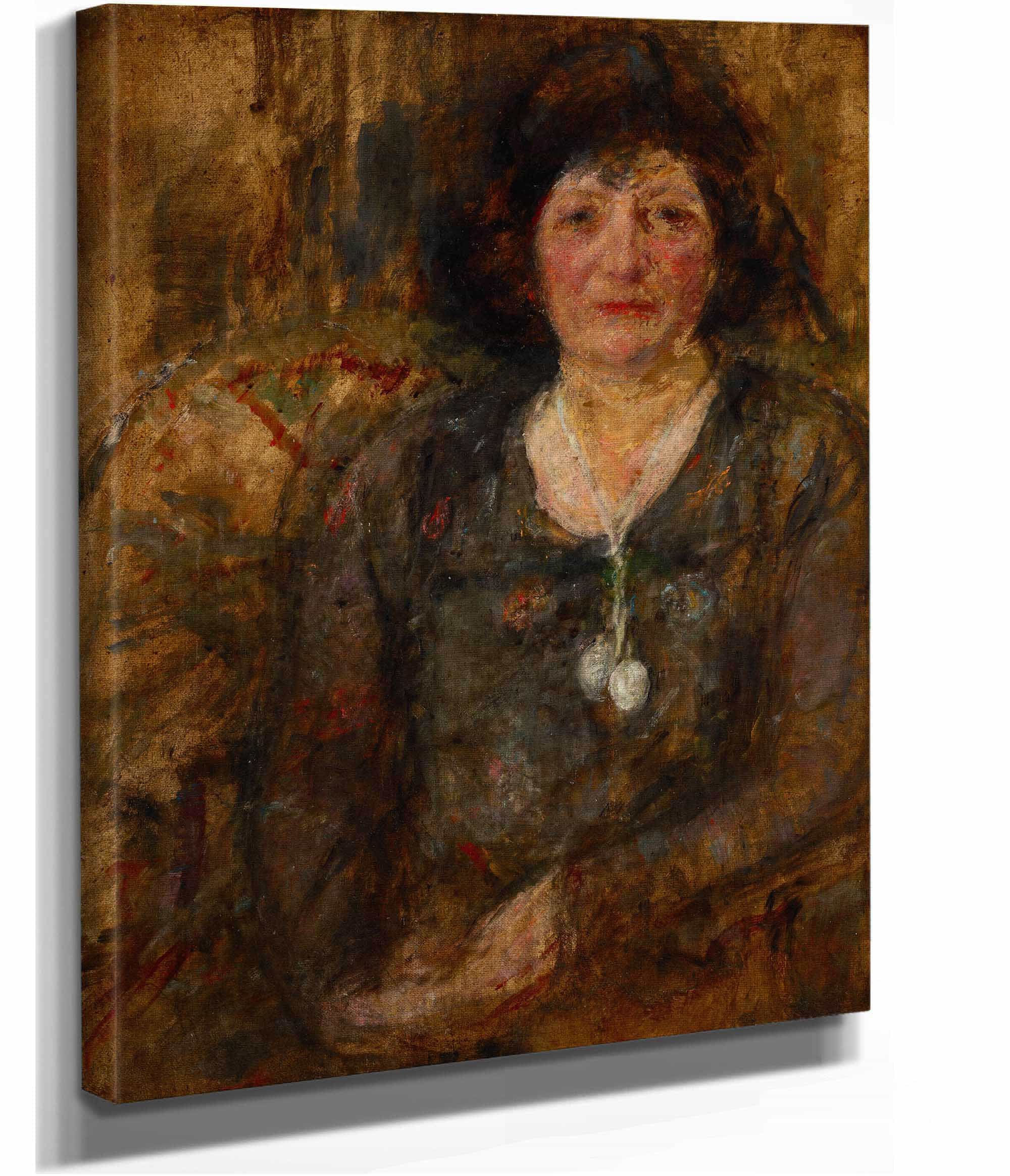 Portrait Of A Lady With A Necklace by Olga Boznanska