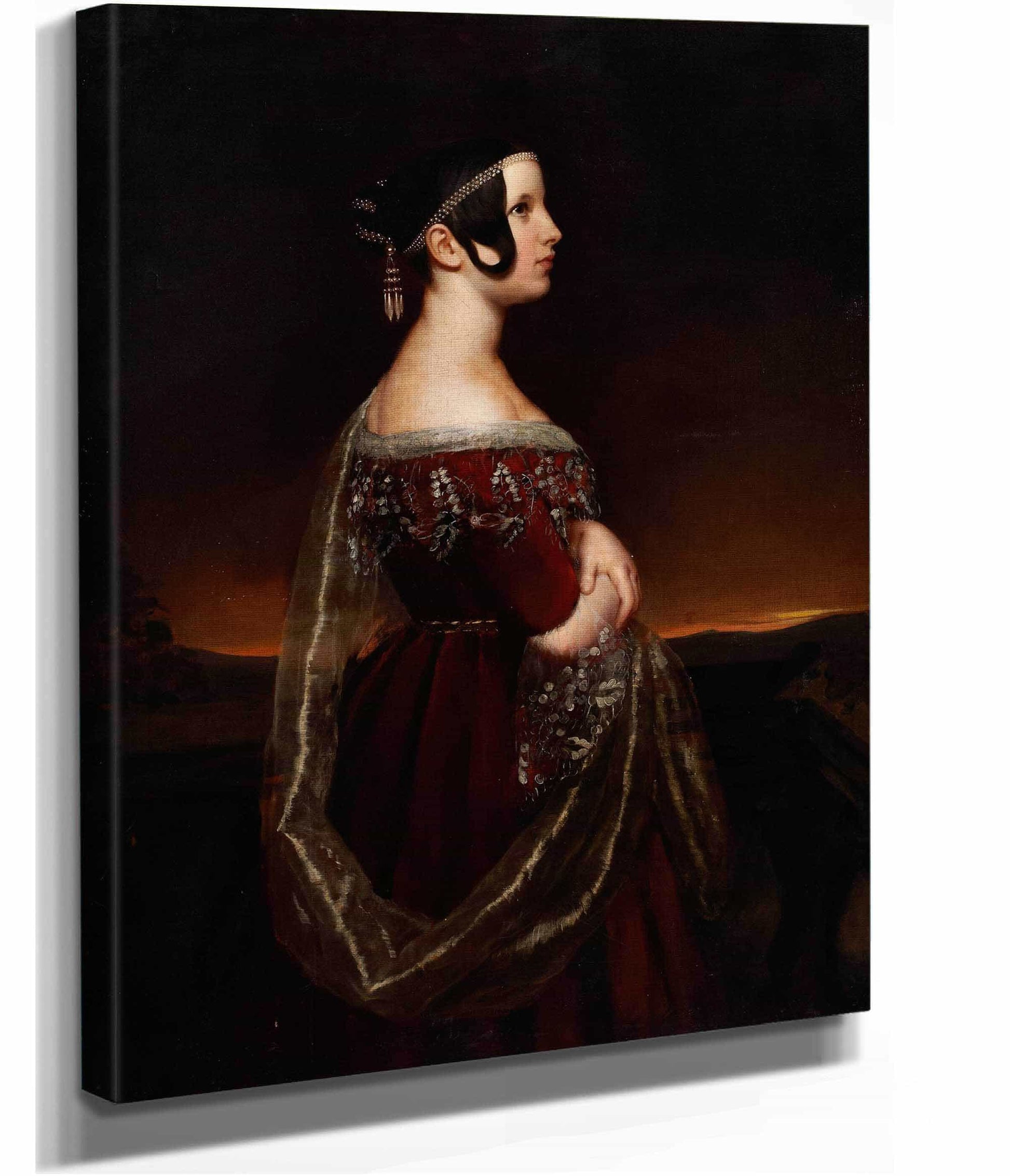 Portrait Of A Lady With Pearls by Ary Scheffer