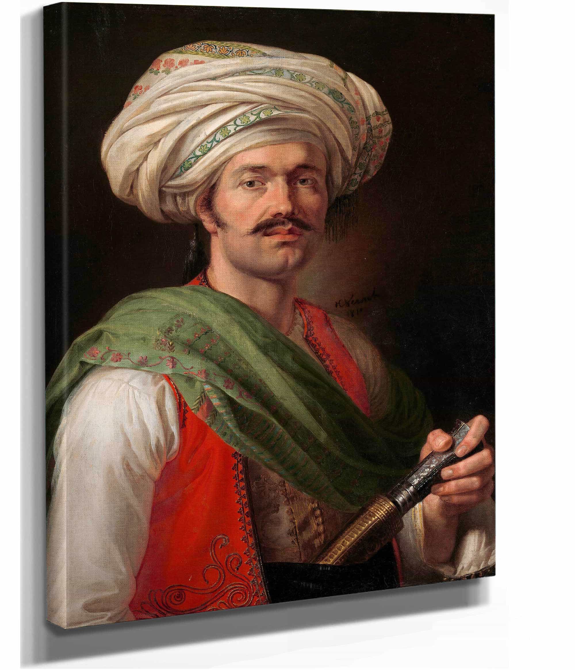 Portrait Of A Mameluke Said To Be Roustam Raza by Horace Vernet