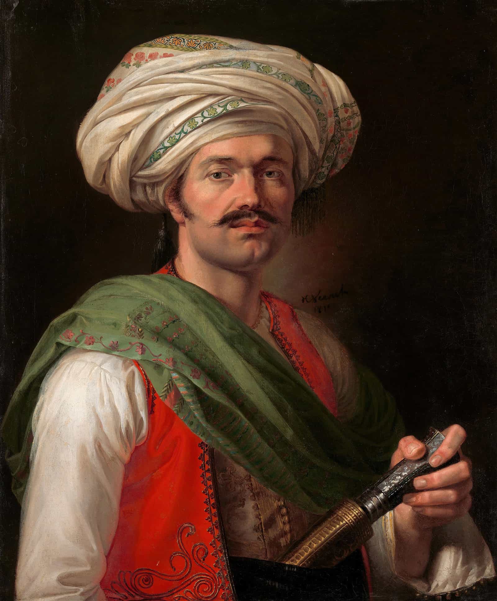 Portrait Of A Mameluke Said To Be Roustam Raza by Horace Vernet
