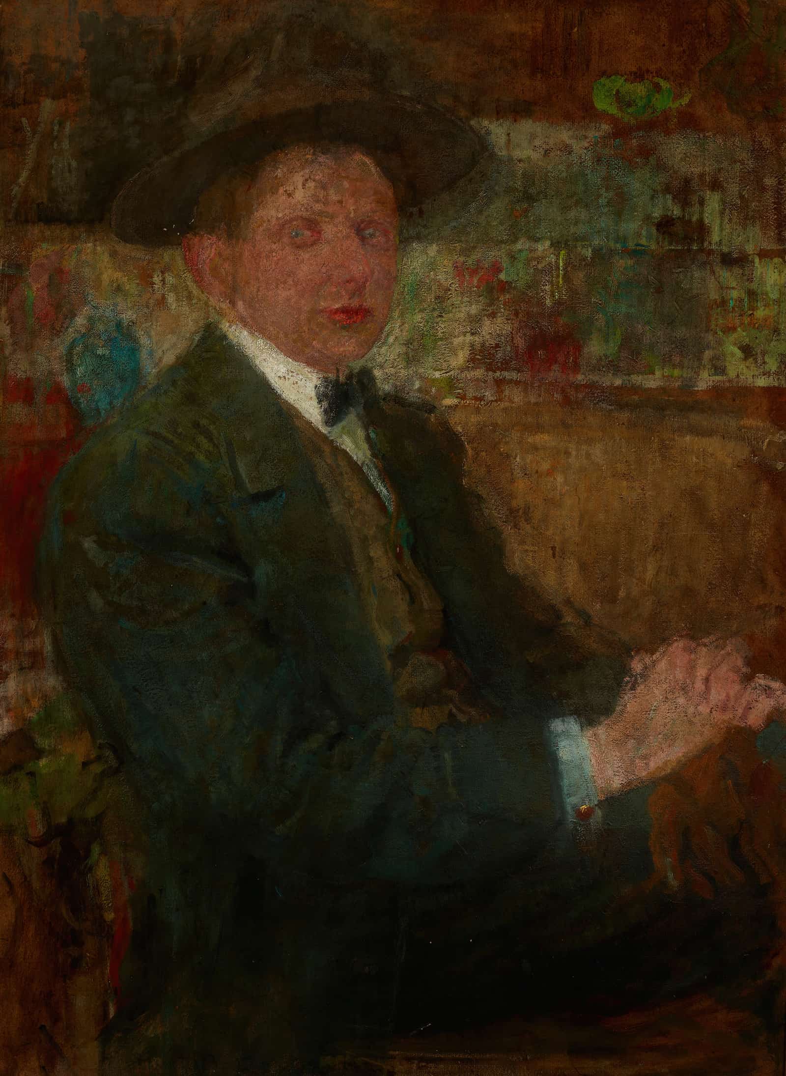 Portrait Of A Man In A Hat by Olga Boznanska