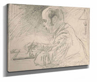 Portrait Of A Man Left Profile Writing At Desk by Edwin Austin Abbey