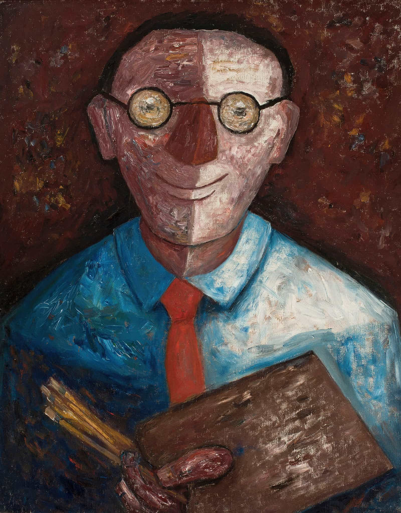 Portrait Of A Man With A Palette Jacques Gotkowski by Tadeusz Makowski