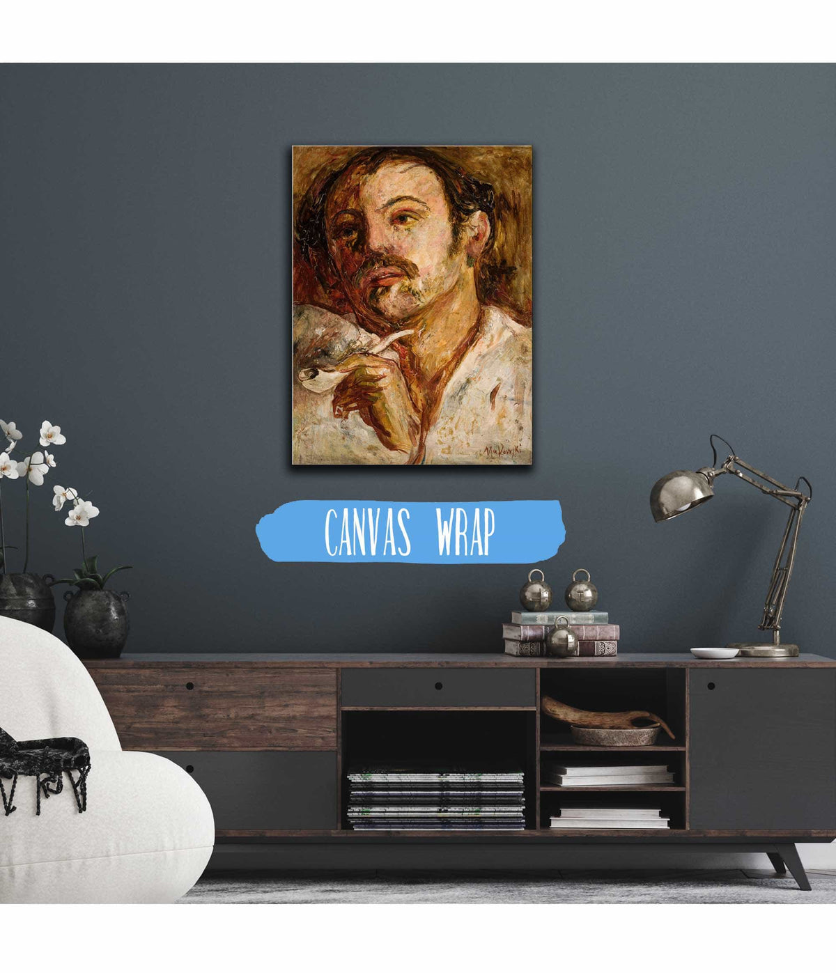 Portrait Of A Man With A Smoking Pipe by Tadeusz Makowski