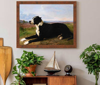 Portrait Of A Mastiff Labrador In A Landscape by Rosa Bonheur