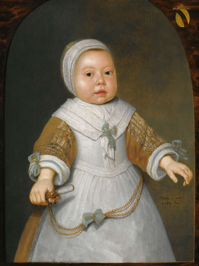 Portrait Of A One Year Old Girl Of The Van Der Burch Family by Aelbert Cuyp