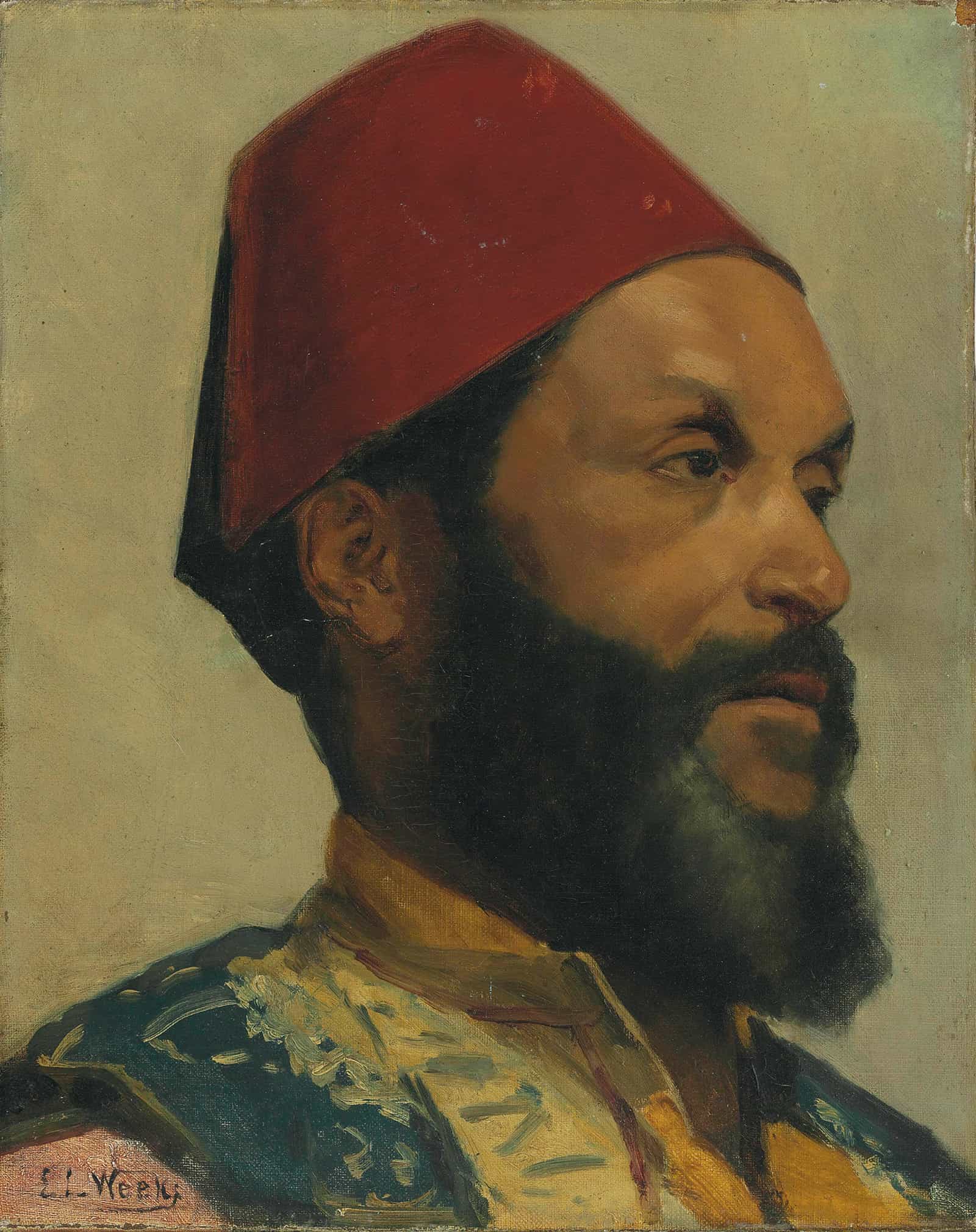Portrait Of A Turkish Man by Edwin Lord Weeks