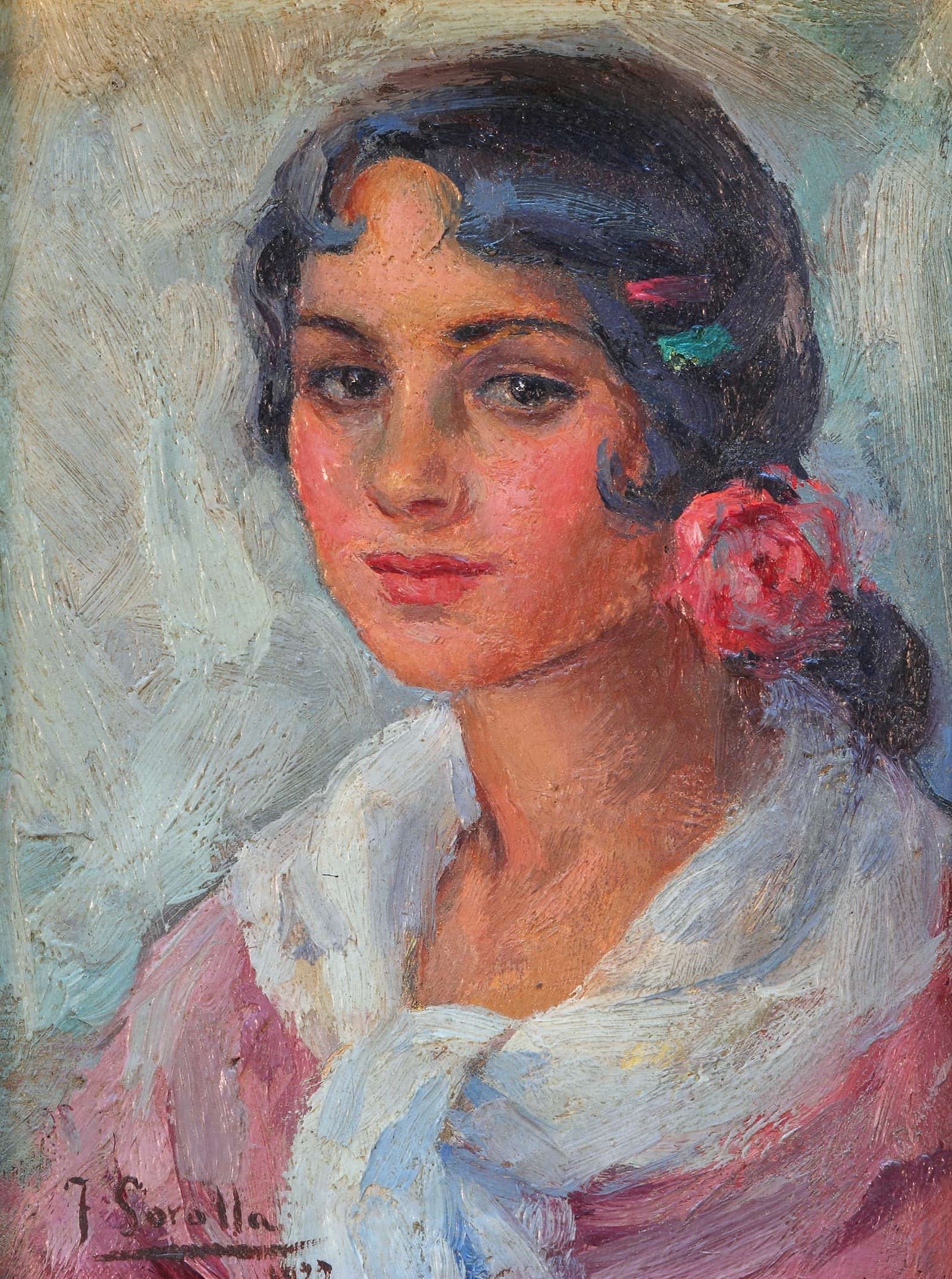 Portrait Of A Woman by Joaquin Sorolla