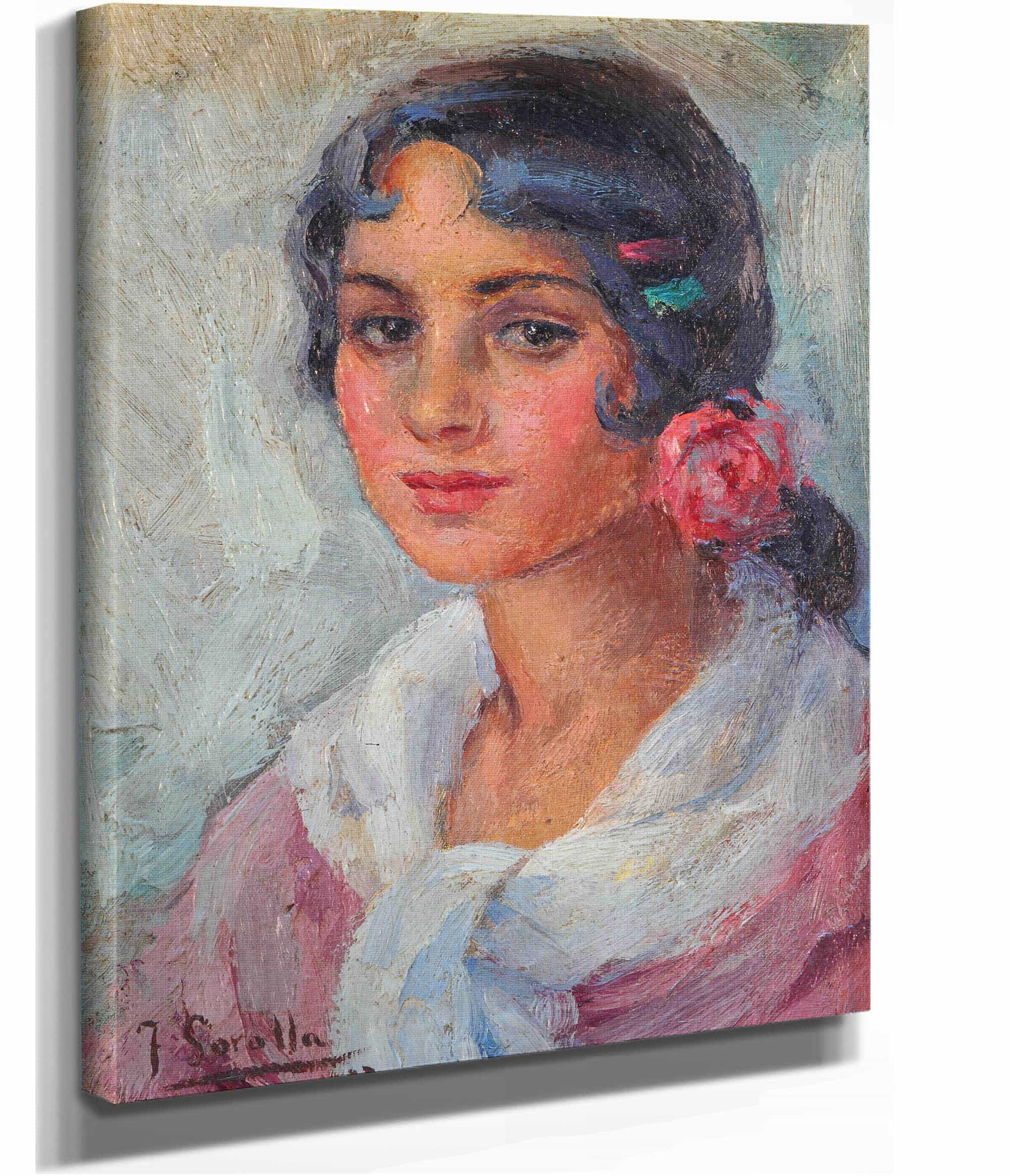 Portrait Of A Woman by Joaquin Sorolla