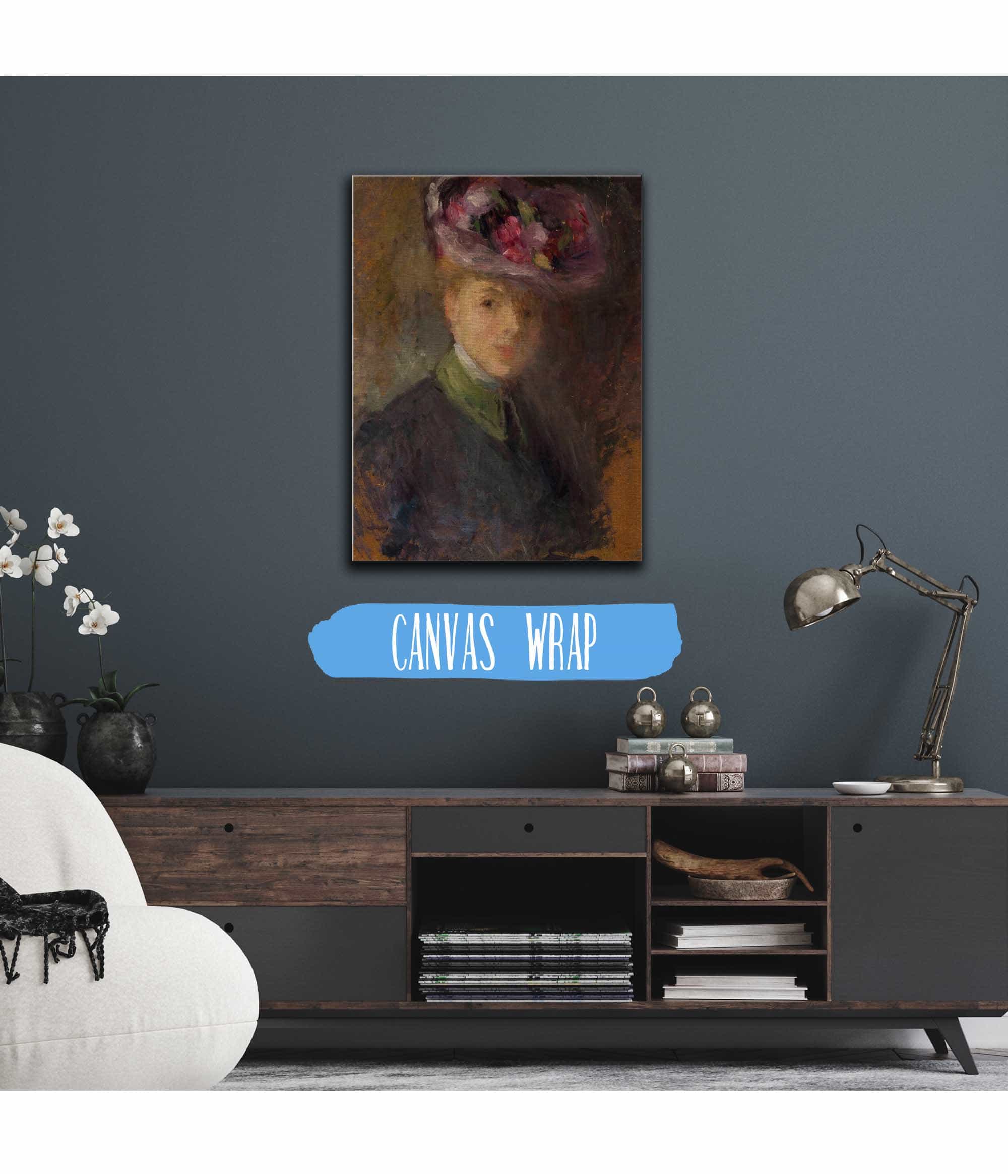 Portrait Of A Woman In A Hat With Flowers by Olga Boznanska