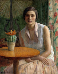 Portrait Of A Woman With Cactus by Frederick Carl Frieseke