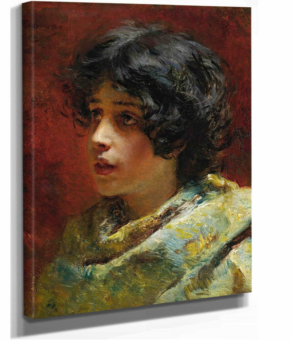 Portrait Of A Young Girl by Konstantin Egorovich Makovsky