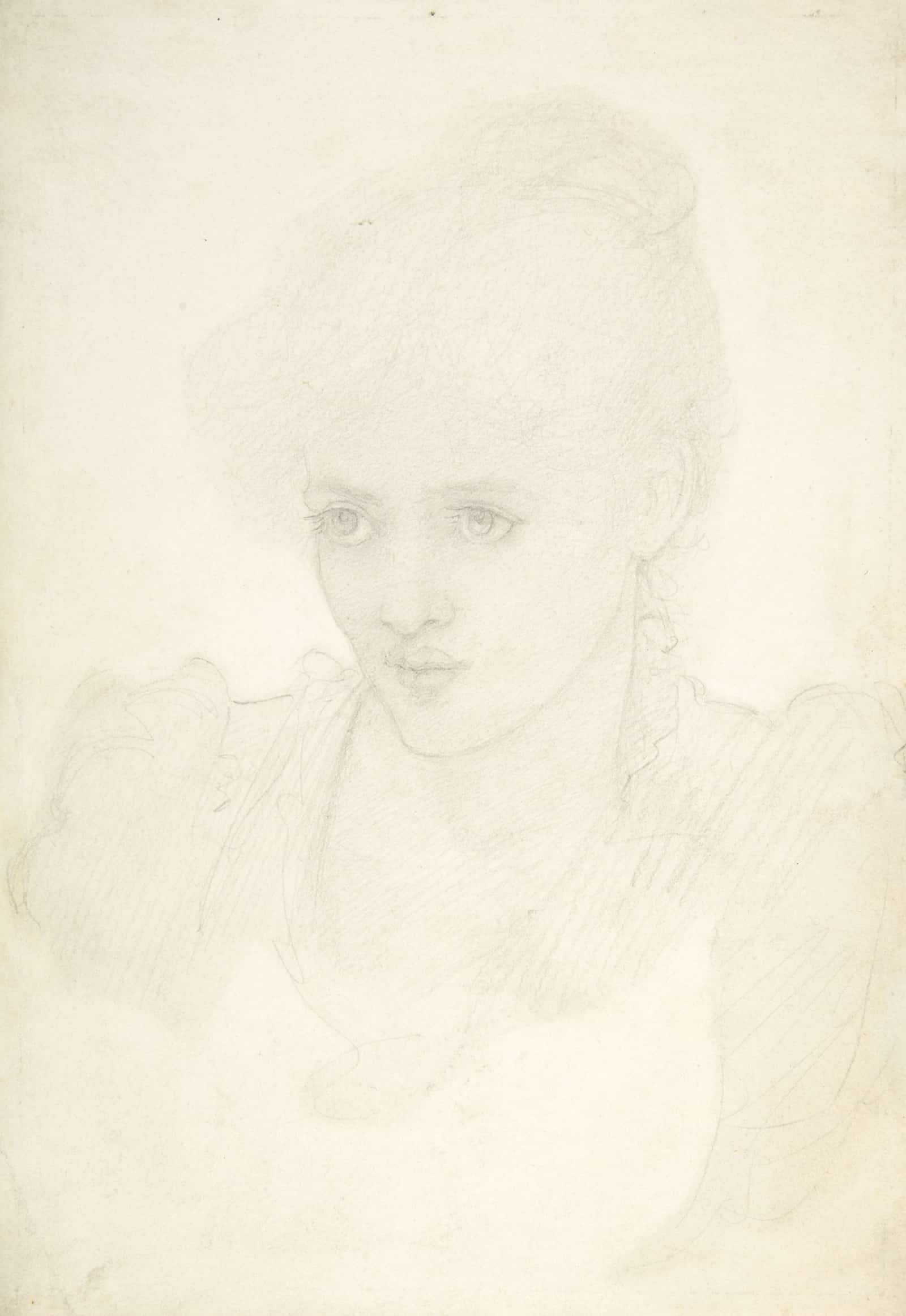 Portrait Of A Young Girl   by Sir Edward Coley Burne Jones
