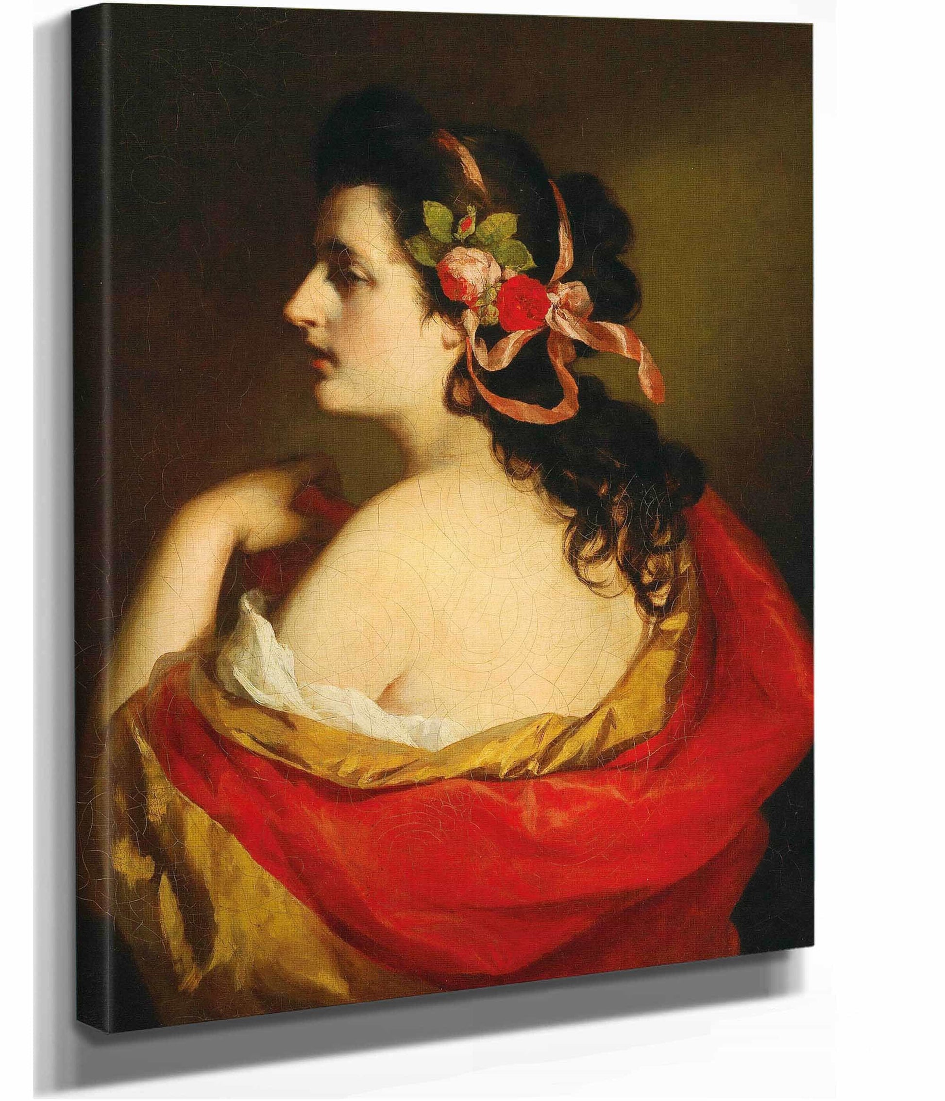 Portrait Of A Young Girl In Profile With Bands In Her Hair by Friedrich Von Amerling