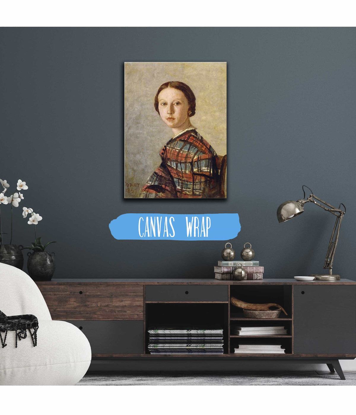 Portrait Of A Young Girl Or by Jean Baptiste Camille Corot