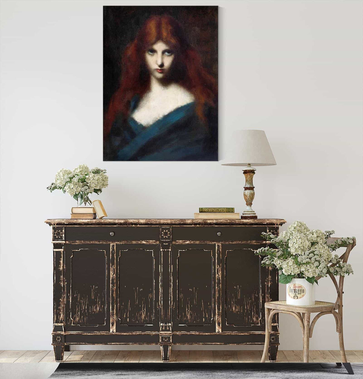 Portrait Of A Young Girl With Red Hair by Jean Jacques Henner