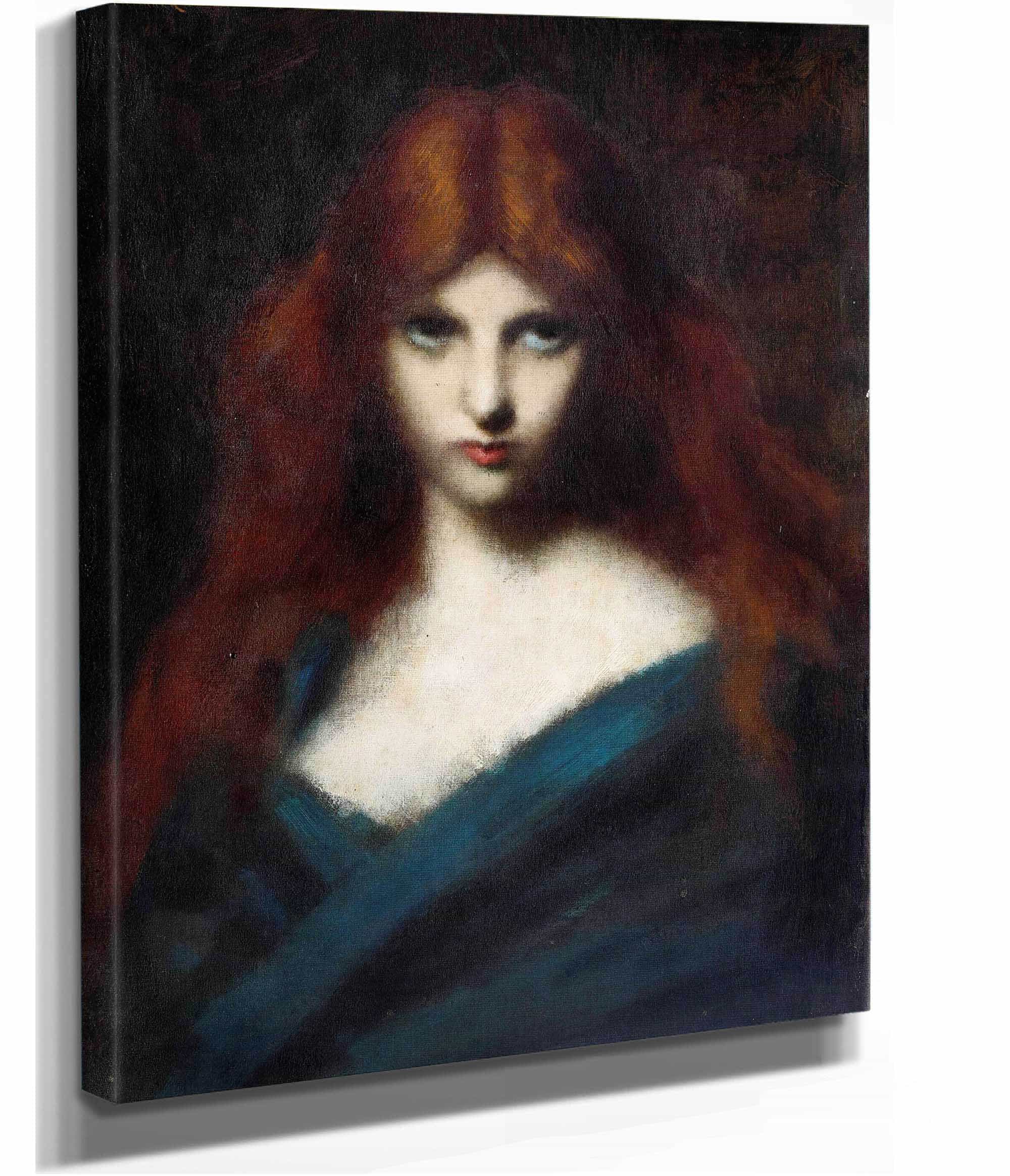 Portrait Of A Young Girl With Red Hair by Jean Jacques Henner