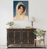 Portrait Of A Young Lady With A Veil by Eugen Von Blaas