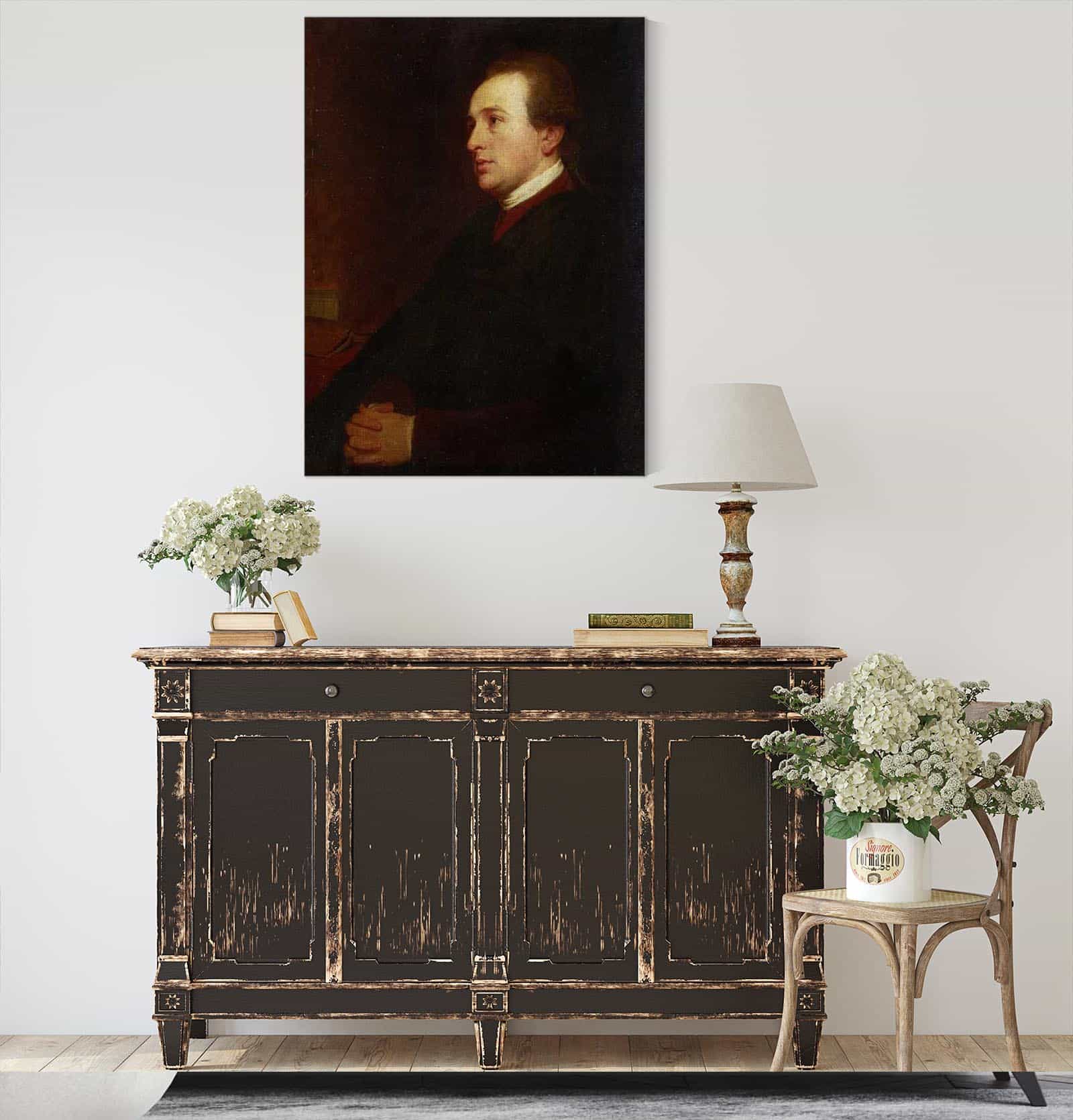 Portrait Of A Young Man At His Desk Ca by George Romney