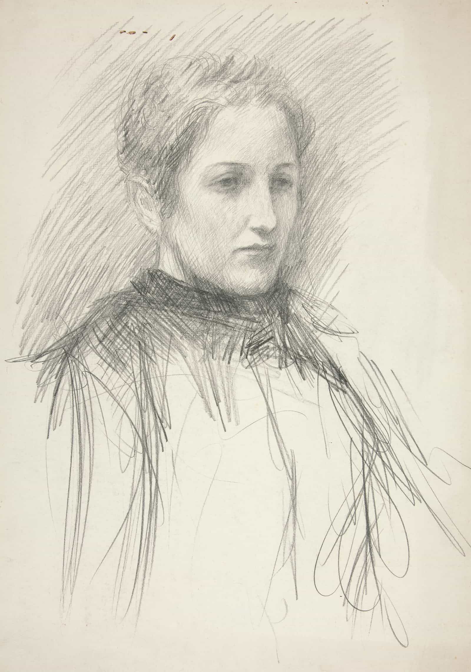 Portrait Of A Young Mrs Abbey by Edwin Austin Abbey