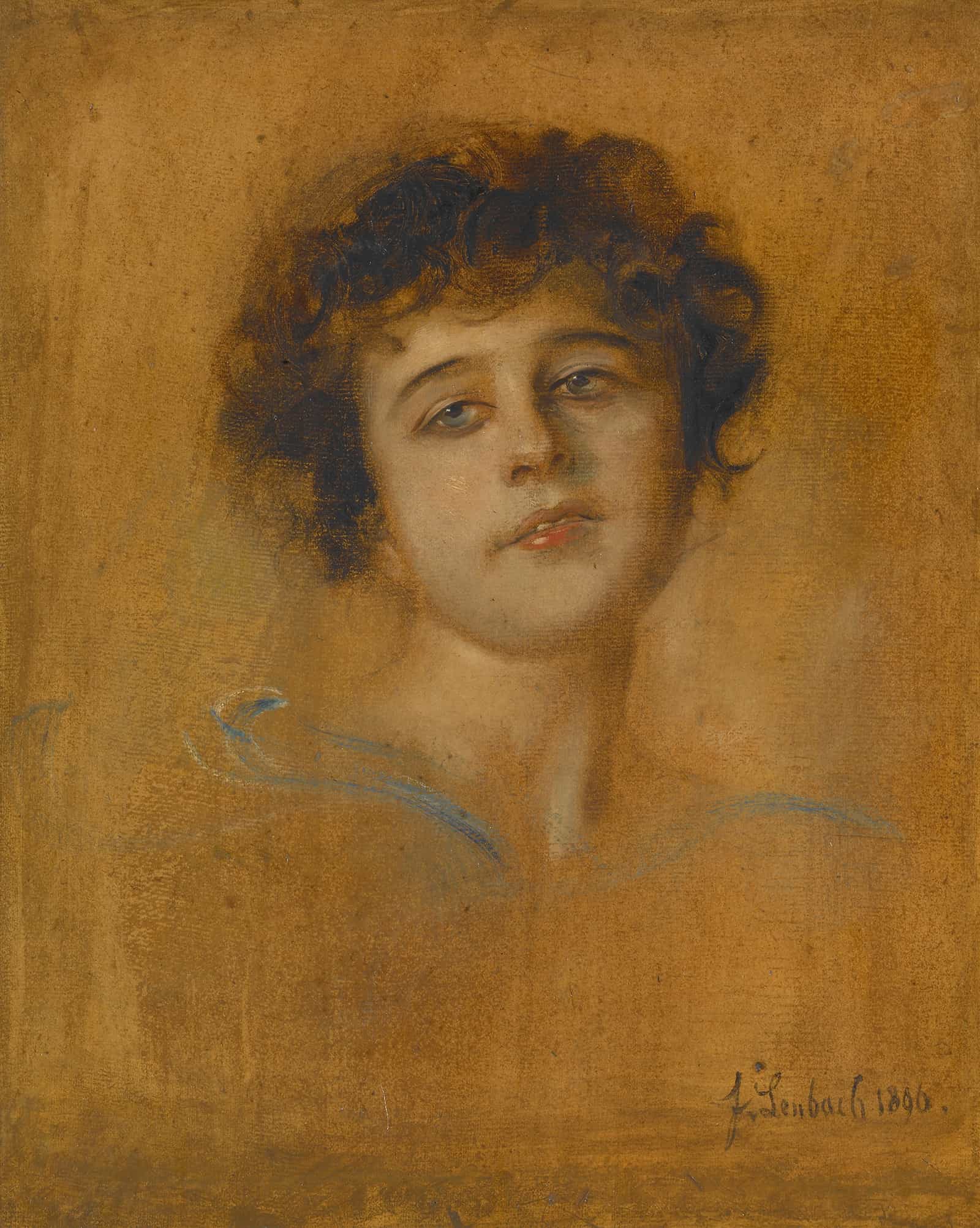 Portrait Of A Young Woman by Franz Von Lenbach