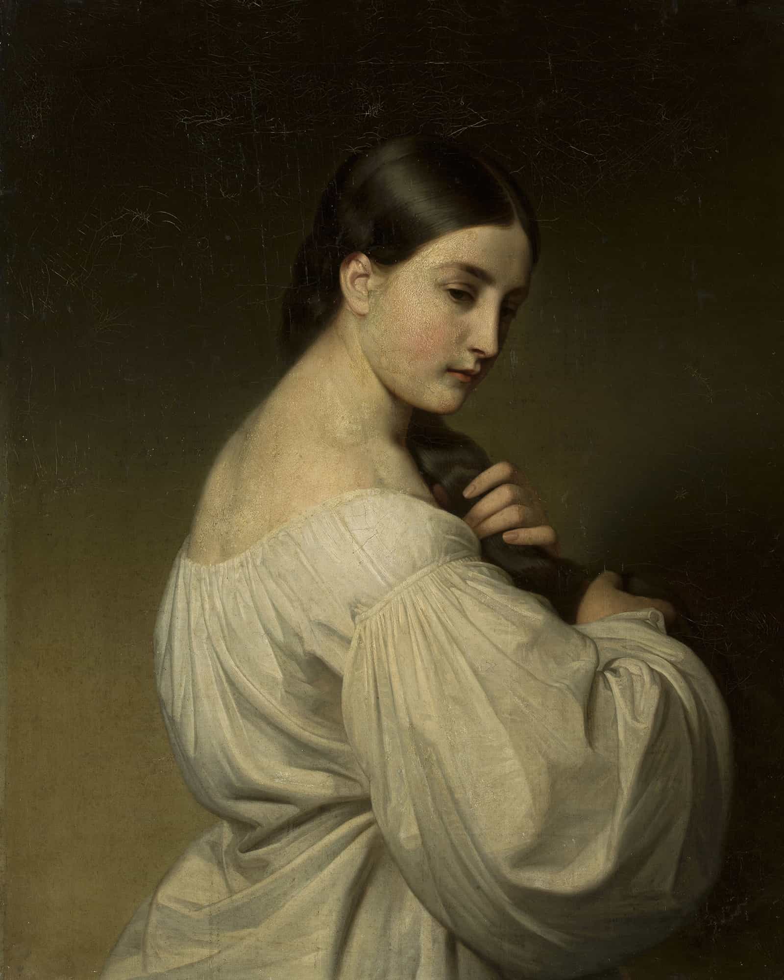 Portrait Of A Young Woman by Friedrich Von Amerling