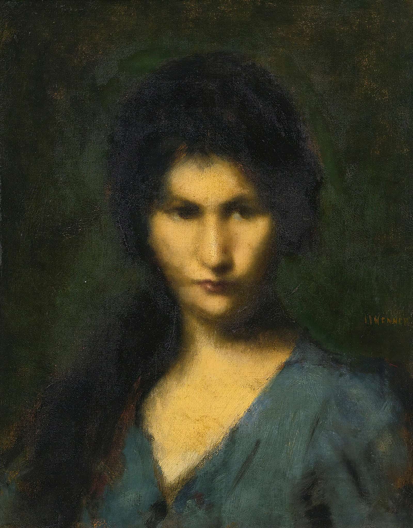 Portrait Of A Young Woman by Jean Jacques Henner