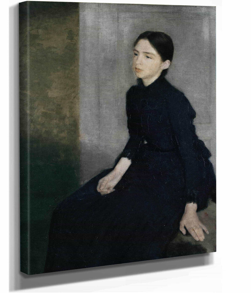 Portrait Of A Young Woman The Artists Sister Anna Hammershoi by Vilhelm Hammershoi