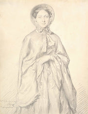 Portrait Of A Young Woman Wearing A Cloak And Bonnet by Theodore Chasseriau