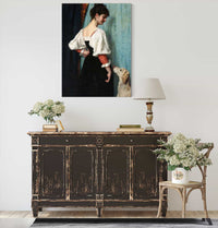 Portrait Of A Young Woman With Puck The Dog C by Therese Schwartze