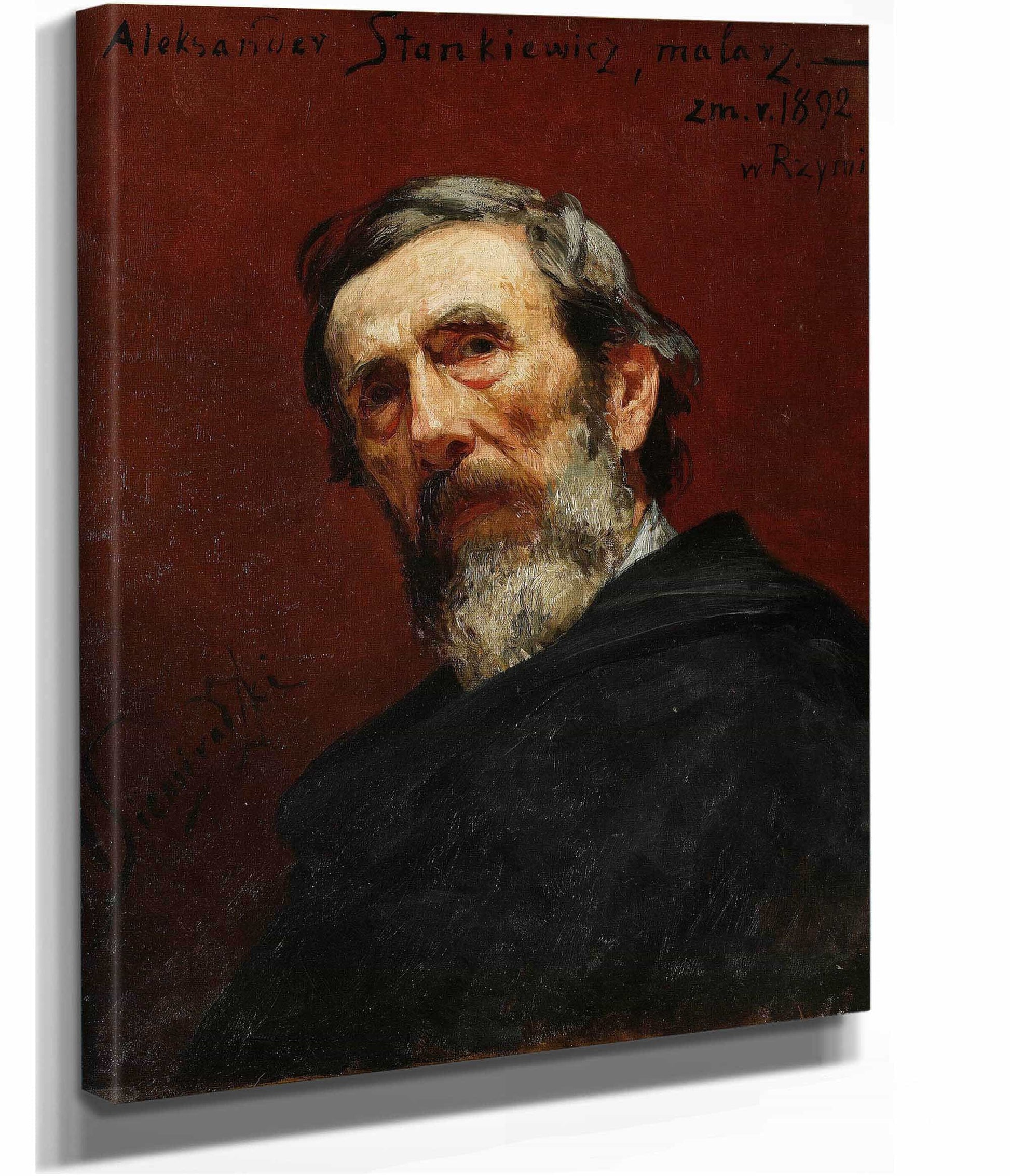 Portrait Of Aleksander Stankiewicz Painter S by Henryk Siemiradzki