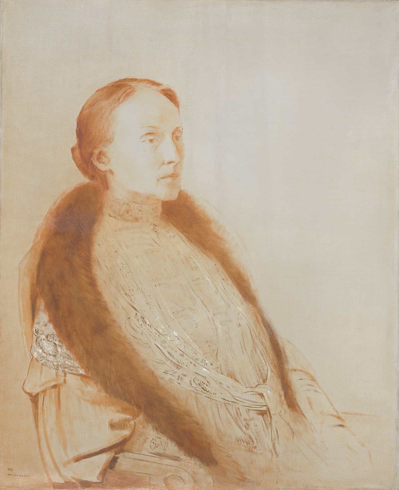 Portrait Of Aml Bonger Van Der Linden by Odilon Redon