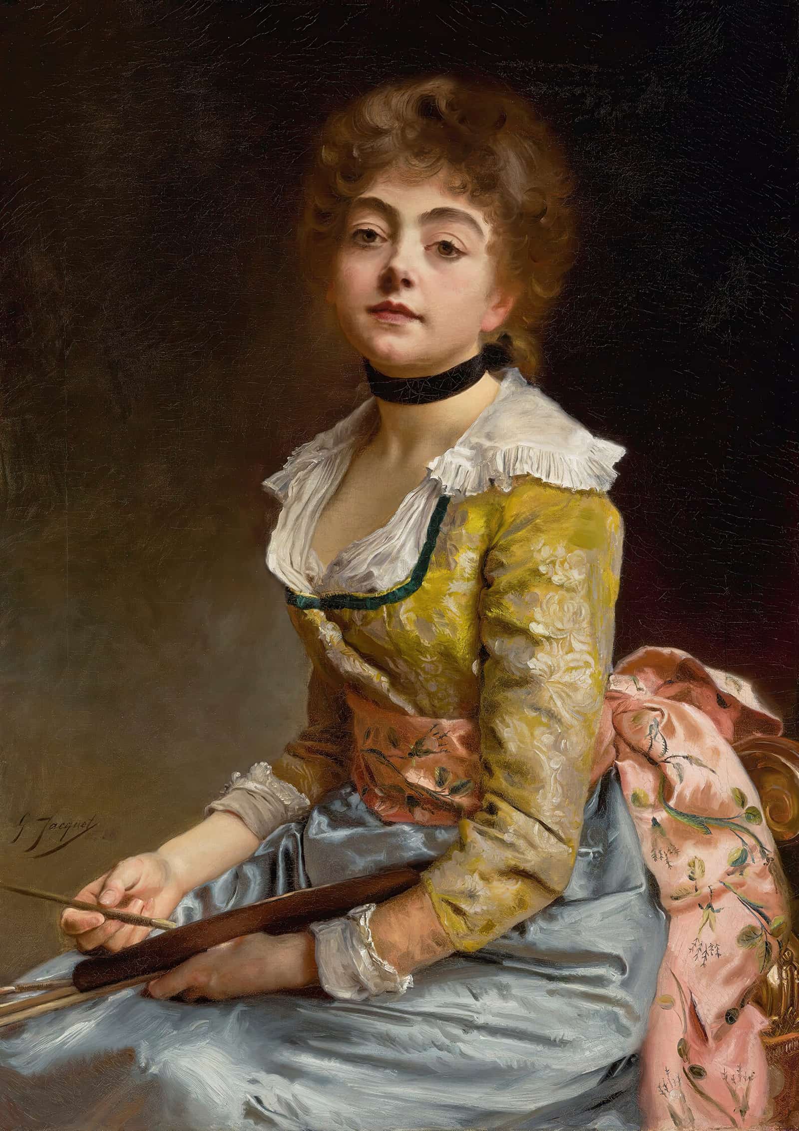 Portrait Of An Artist by Gustave Jean Jacquet