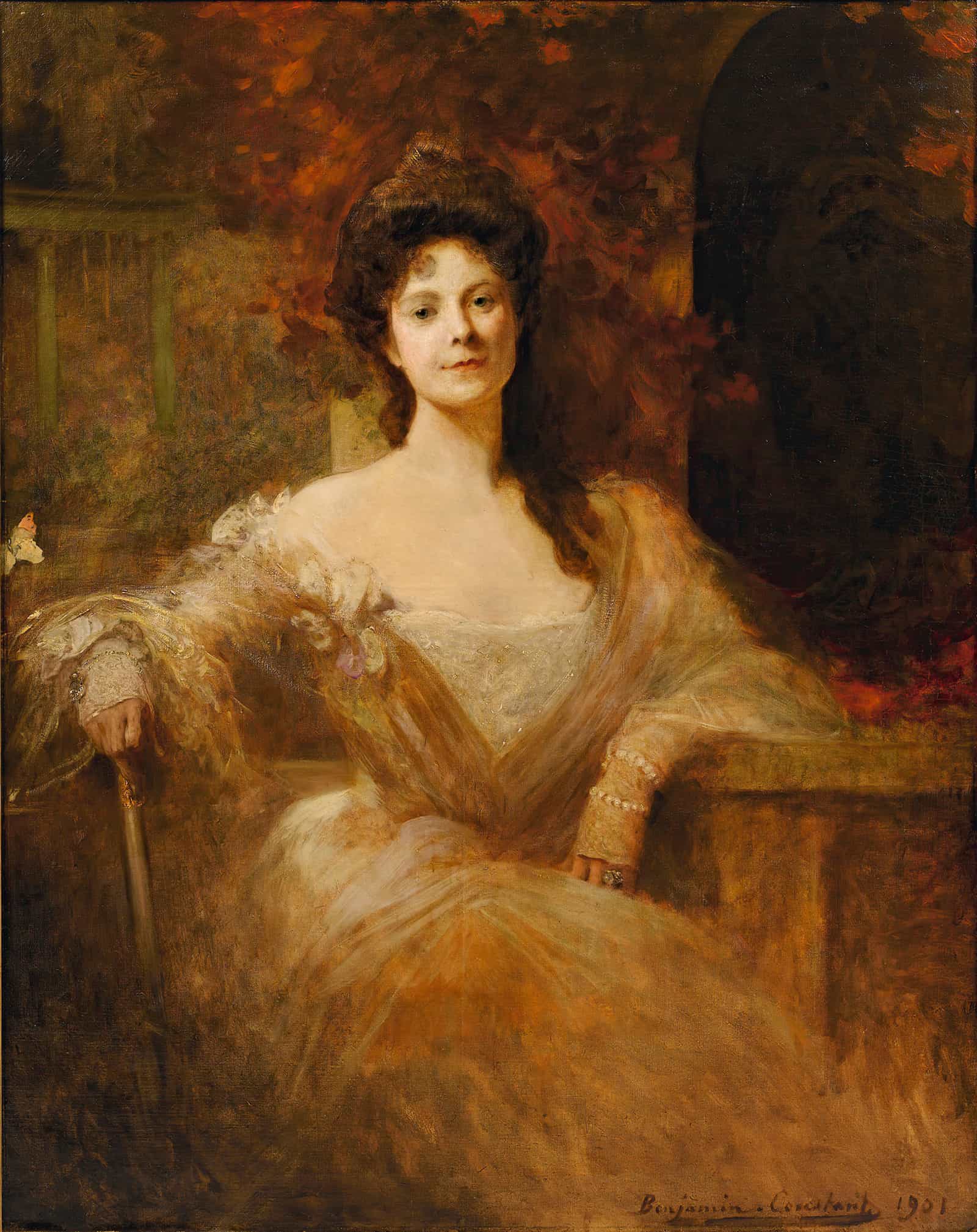 Portrait Of An Elegant Lady by Jean Joseph Benjamin Constant