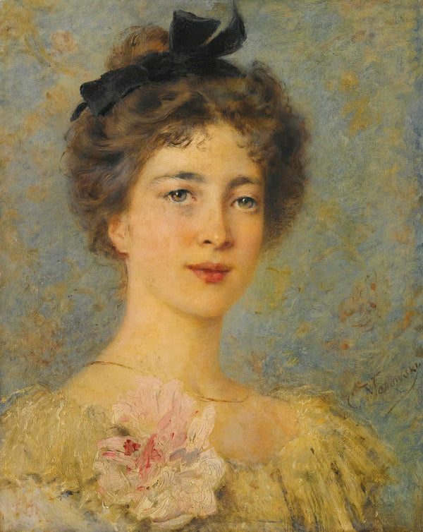 Portrait Of An Elegant Lady by Konstantin Egorovich Makovsky