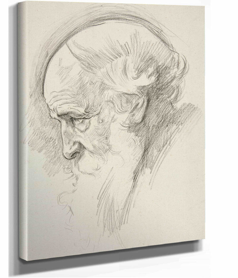 Portrait Of An Old Bearded Man In Profile by Edwin Austin Abbey
